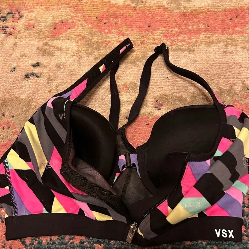 Victoria's Secret Multicolor Striped Sports Bra